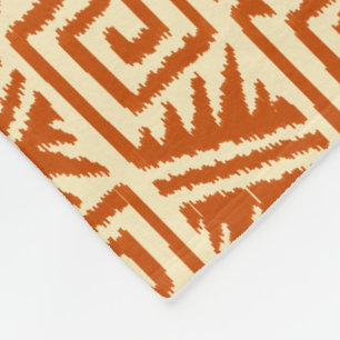 Ikat Aztec Mönster - Mandarin och Light Orange Fleecefilt