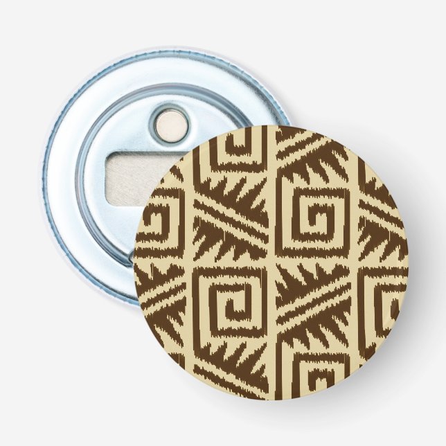 Ikat Aztec Mönster - Mörk Brown och Tan Flasköppnare (Framsidan)