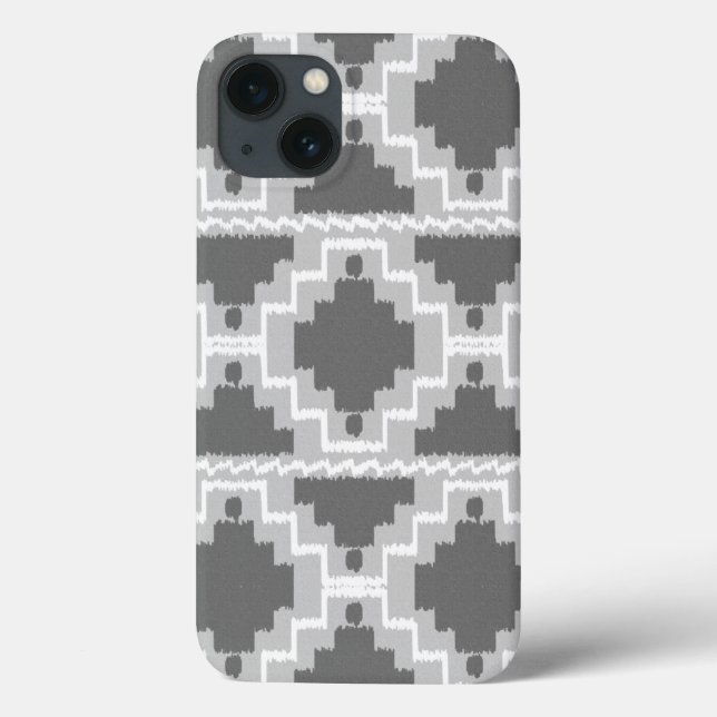 Ikat Aztec-mönster - Mörk och ljusgrå (Baksida)