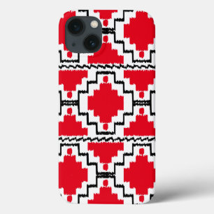 Ikat Aztec Mönster - Red, Black and White