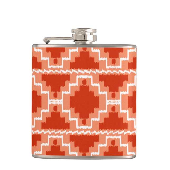 Ikat Aztec-mönster - Rost, Orange och vit Fickplunta (Framsidan)