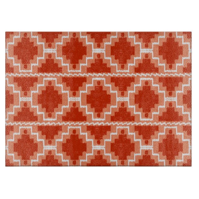 Ikat Aztec Mönster - Rust, Orange och vitt (Framsidan)