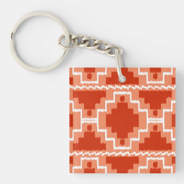 Ikat Aztec Mönster - Rust, Orange och vitt (Framsidan)