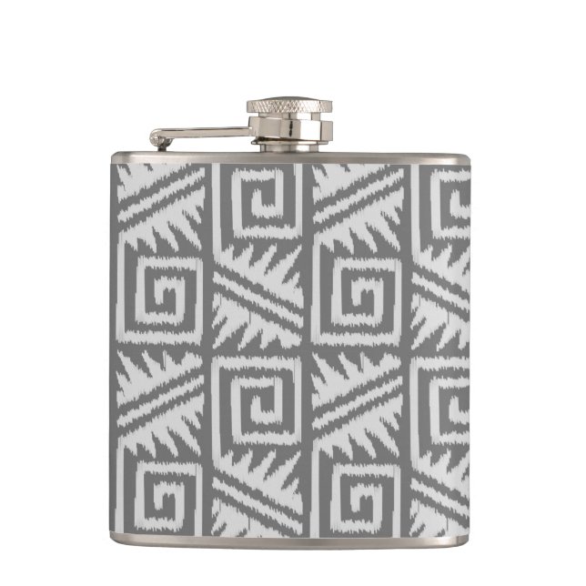 Ikat Aztec Mönster - Shades of Grått / Grått Fickplunta (Framsidan)