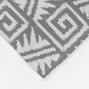 Ikat Aztec Mönster - Shades of Grått / Grått Fleecefilt