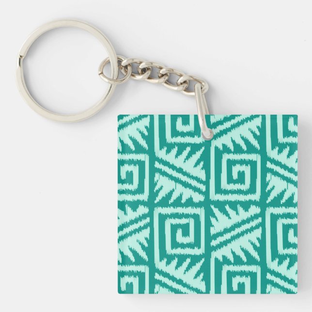 Ikat Aztec Mönster - Turquise och Aqua (Framsidan)