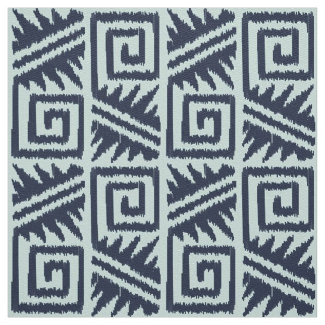 Ikat Aztec - Mörk Indigo Blue och Chambrey Tyg (Provkarta)