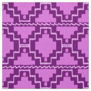 Ikat Aztec stam- - Amethyst lilor och Violet Tyg