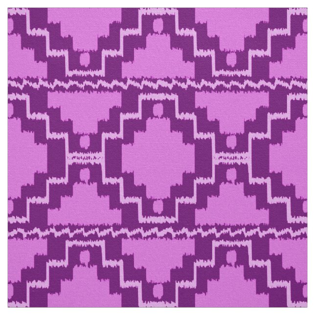 Ikat Aztec stam- - Amethyst lilor och Violet Tyg (Provkarta)