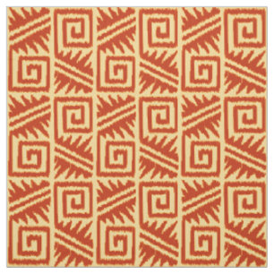 Ikat Aztec stam- - mandarinen och tänder - orange Tyg