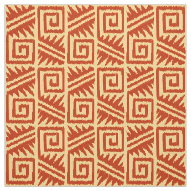 Ikat Aztec stam- - mandarinen och tänder - orange Tyg (Provkarta)