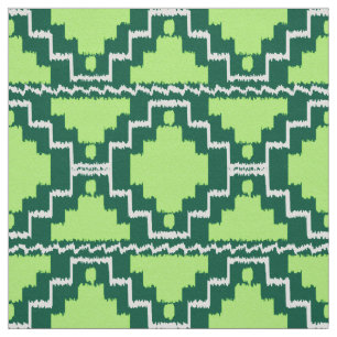 Ikat Aztec stam- - skog- och limefruktgrönt Tyg