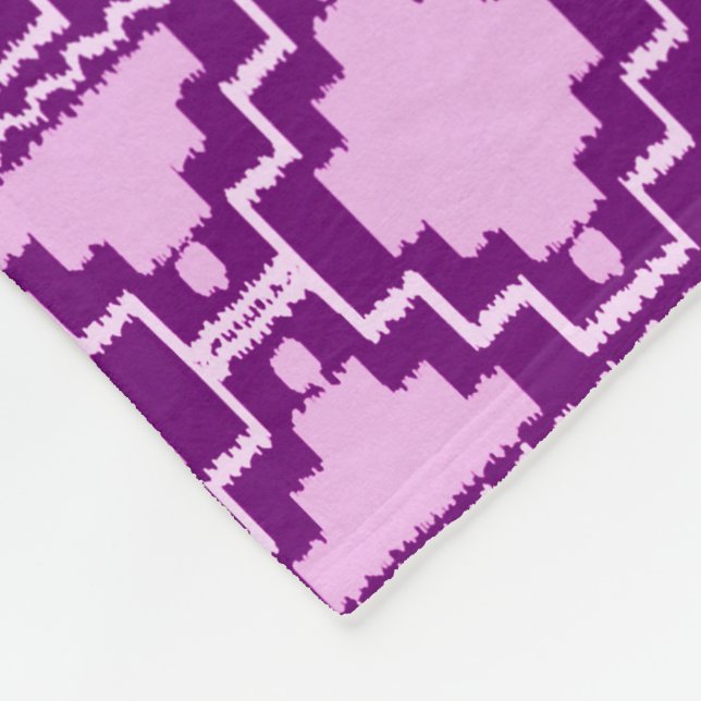 Ikat Aztec Tribal - Amethyst Lila and Violet Fleecefilt (Hörn)
