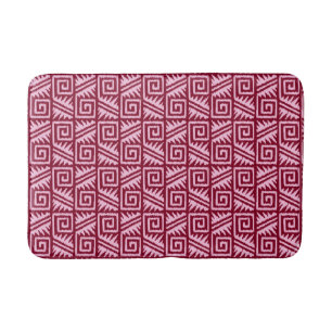 Ikat Aztec Tribal - Burgundy and Rosa Badrumsmatta