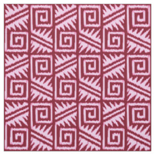 Ikat Aztec Tribal - Burgundy and Rosa Tyg