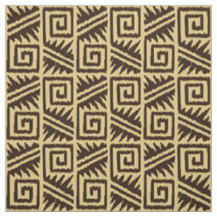 Ikat Aztec Tribal - Chocolate Brown och Tan Tyg