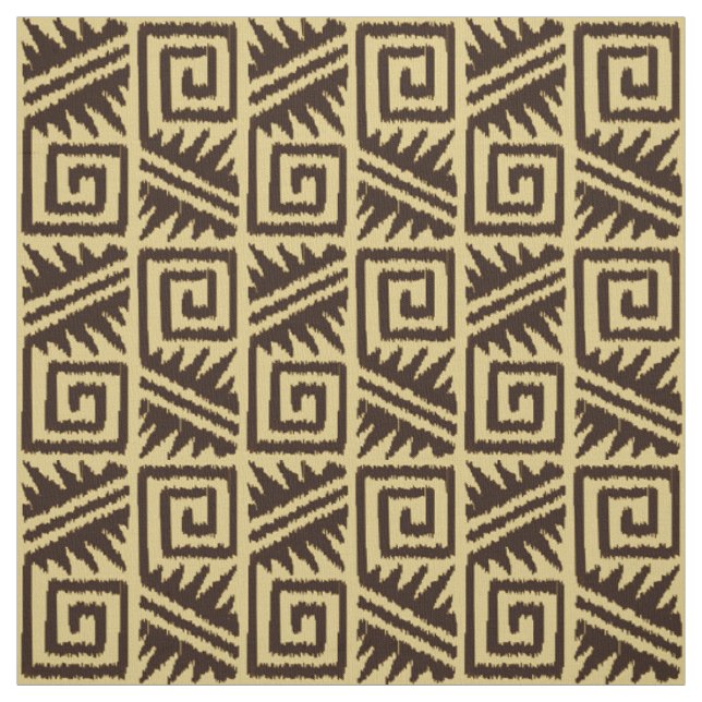Ikat Aztec Tribal - Chocolate Brown och Tan Tyg (Provkarta)
