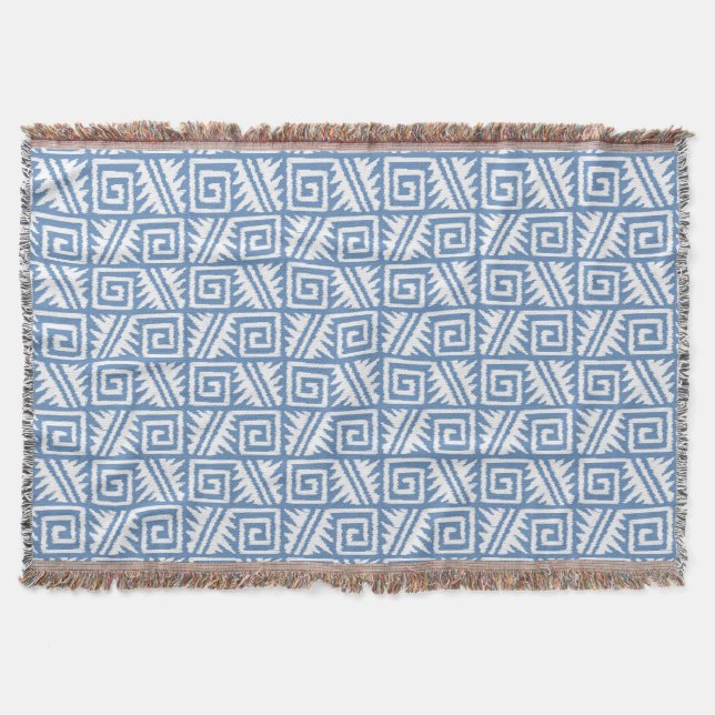 Ikat Aztec Tribal - Himlar Blue and White Mysfilt (Framsidan)