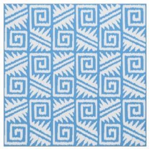 Ikat Aztec Tribal - Himlar Blue and White Tyg