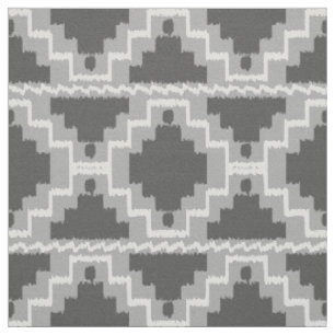 Ikat Aztec Tribal - Mörk och lätt Grått / Grått Tyg