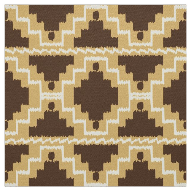 Ikat Aztec Tribal - Tan, brun och grädde Tyg (Provkarta)