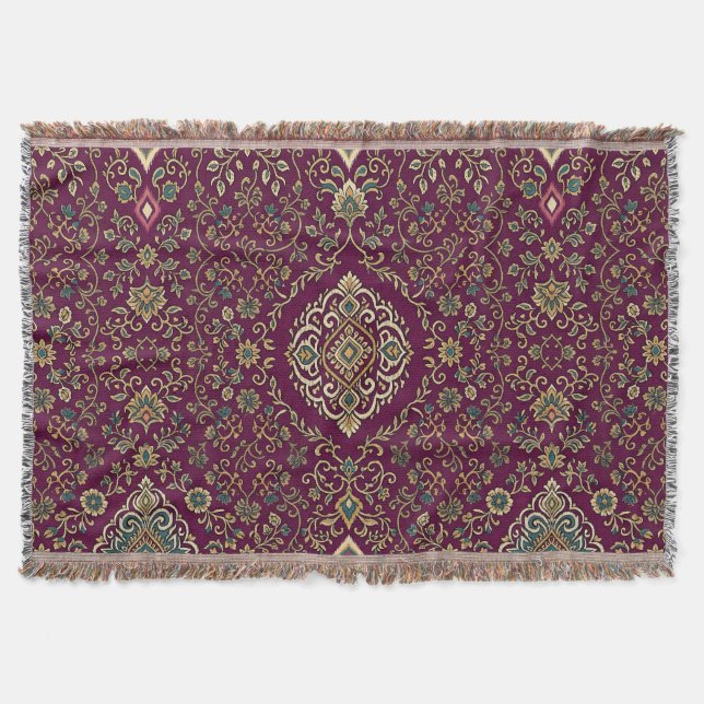 Ikat Bazaar Trädgård Kastfilt Filt (Framsidan)