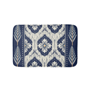 Ikat Blommigt Paisley Mönster Badrumsmatta