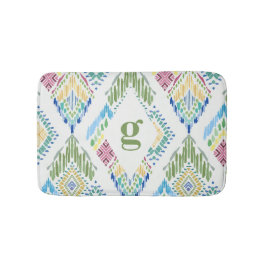 Ikat Blommigt Seamless Mönster Badrumsmatta