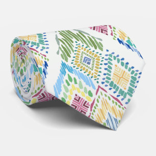 Ikat Blommigt Seamless Mönster Slips