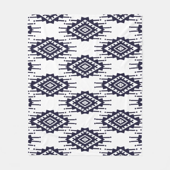Ikat Boho Aztec Textile Motif Fleecefilt (Framsidan)