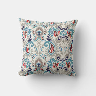 Ikat Boho Navy Blue Turcos Paisley Design Kudde