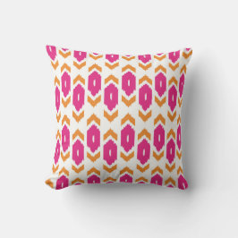 Ikat Boho shock rosaguld och vitmönster Kudde
