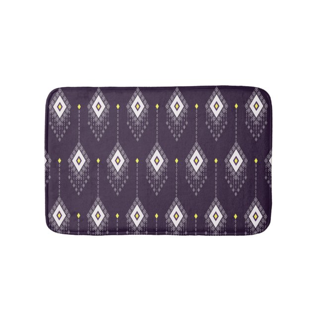 Ikat Chandelier Mönster: Vintage Textile Design Badrumsmatta (Framsidan)