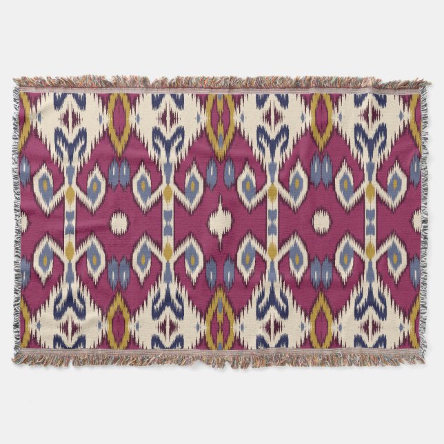Ikat Chevron: Ethnic Elegance Filt (Framsidan)