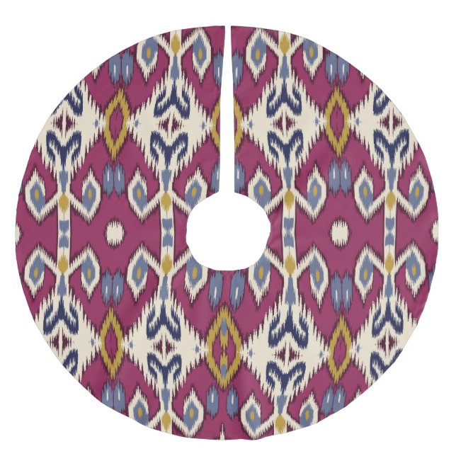 Ikat Chevron: Ethnic Elegance Julgransmatta Borstad Polyester (Framsidan)