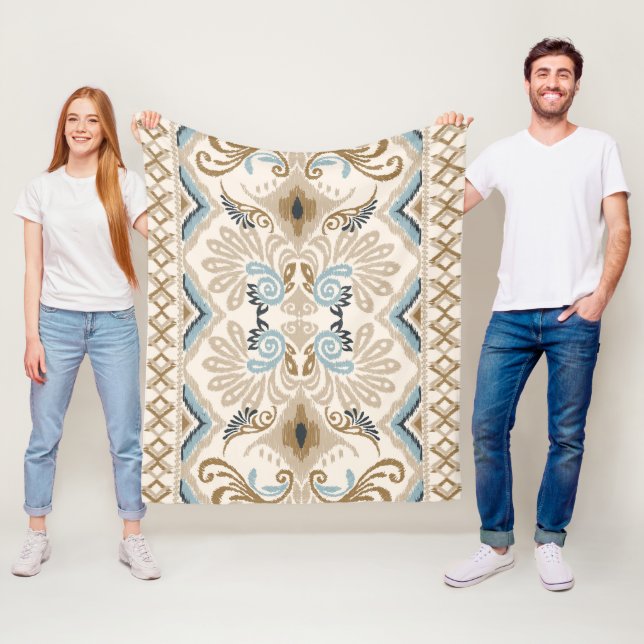Ikat Chevron Paisley Fleecefilt (På plats)