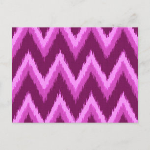 Ikat Chevron Rand - Amethyst Lila and Violet Vykort