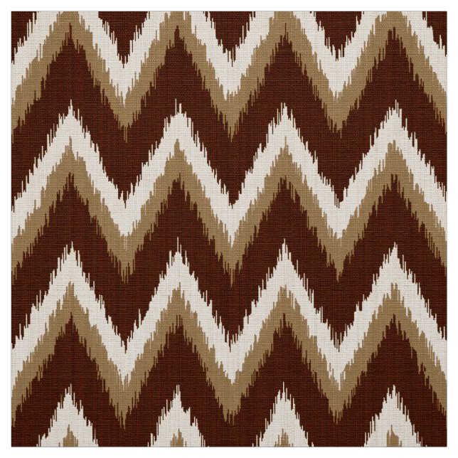 Ikat Chevron Rand - Chocolate Brown & Beige Tyg (Provkarta)