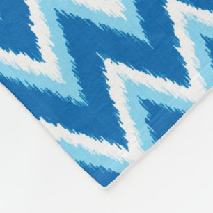 Ikat Chevron Rand - Cobalt, Himlar Blue and White Fleecefilt