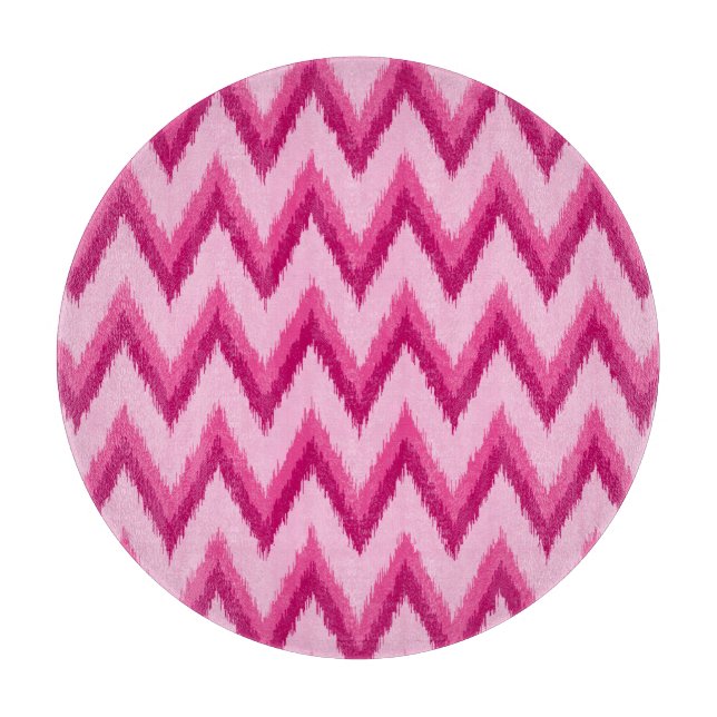 Ikat Chevron Rand - Fuchsia och Blek Rosa (Framsidan)
