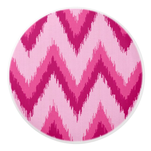 Ikat Chevron Rand - Fuchsia och Blek Rosa Knopp (Framsidan)