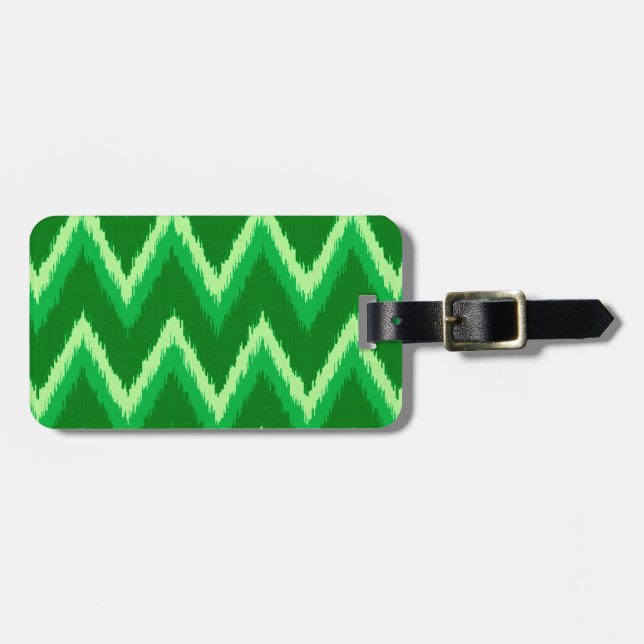 Ikat Chevron Rand - Gräs och Lime Green Bagagebricka (Horisontell Framsida)