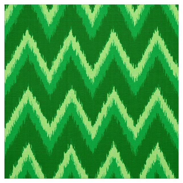 Ikat Chevron Rand - Gräs och Lime Green Tyg (Provkarta)