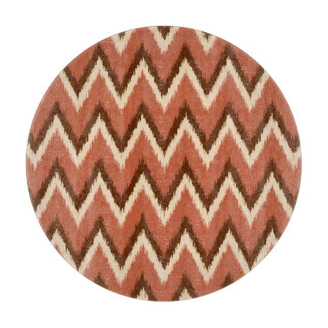 Ikat Chevron Rand - Rust, Brown och Beige (Framsidan)