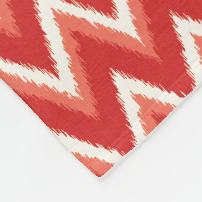 Ikat Chevron Rand - Rust Orange and White Fleecefilt (Hörn)