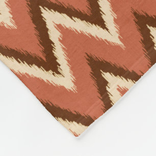 Ikat-chevronränder - Rost, Brun och Beige Fleecefilt