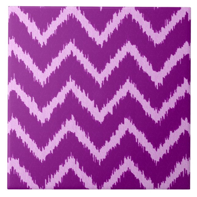Ikat Chevrons - Amethyst lila and light orchid Kakelplatta (Framsidan)