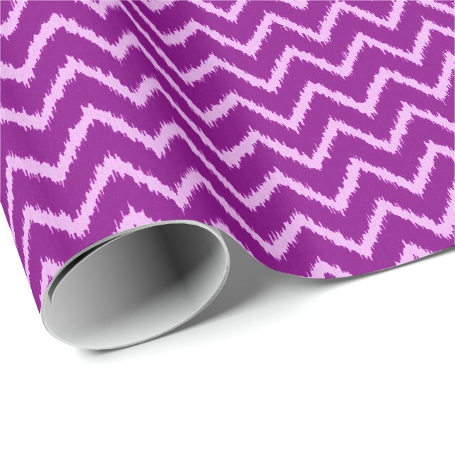 Ikat Chevrons - Amethyst lila and light orchid Presentpapper (Rullad Hörn)