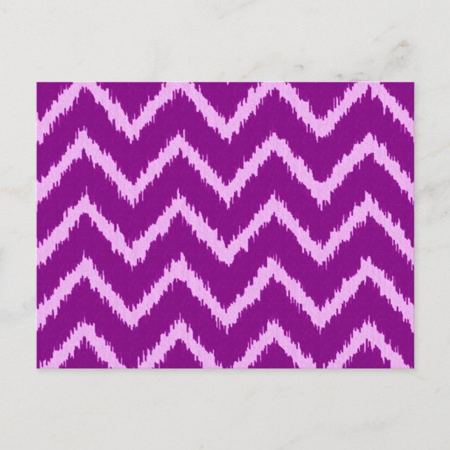 Ikat Chevrons - Amethyst lila and light orchid Vykort (Framsida)