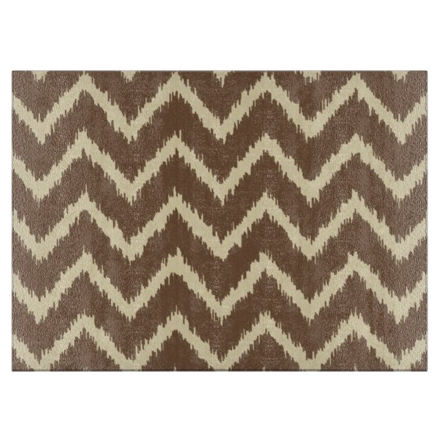 Ikat Chevrons - Chocolate brun och tan (Framsidan)